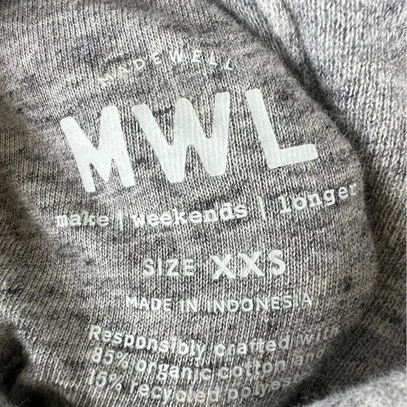 Madewell MWL Reversible Puffer Hoodie Jacket Gray Cream XXS Cropped Thick GUC